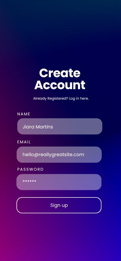 Login Page Gradient Mobile Prototype
