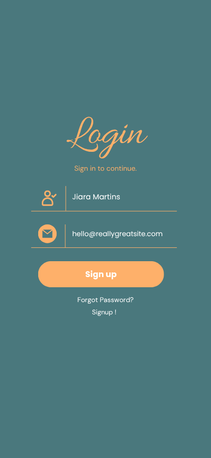 Minimalist Login Page Mobile Prototype